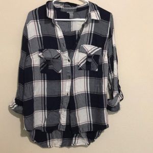 Navy flannel blouse